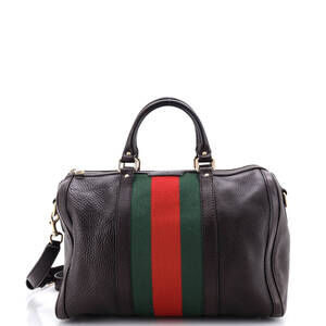 Gucci Vintage Web Boston Bag Leather #260707G13B